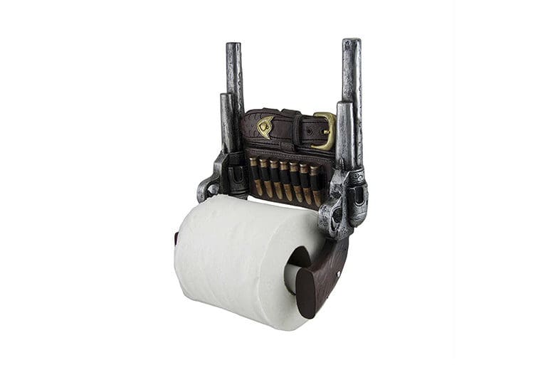 revolver gun toilet paper roll holder