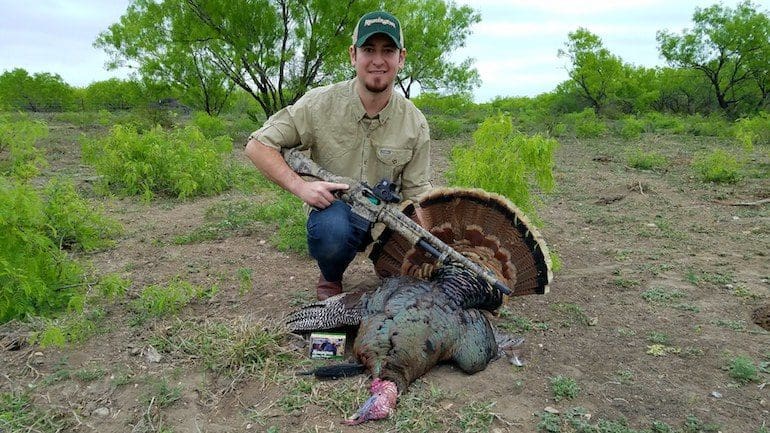 Jeremy S. hunting turkey Remington 870 DM