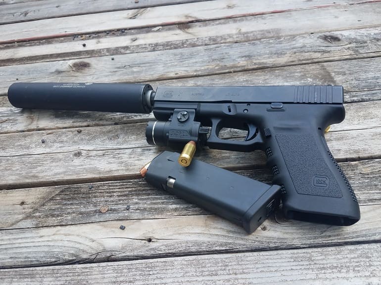 JWT's G21SF .45Super supressed (image courtesy JWT for thetruthaboutguns.com) JWT's G21SF .45Super supressed (image courtesy JWT for thetruthaboutguns.com)