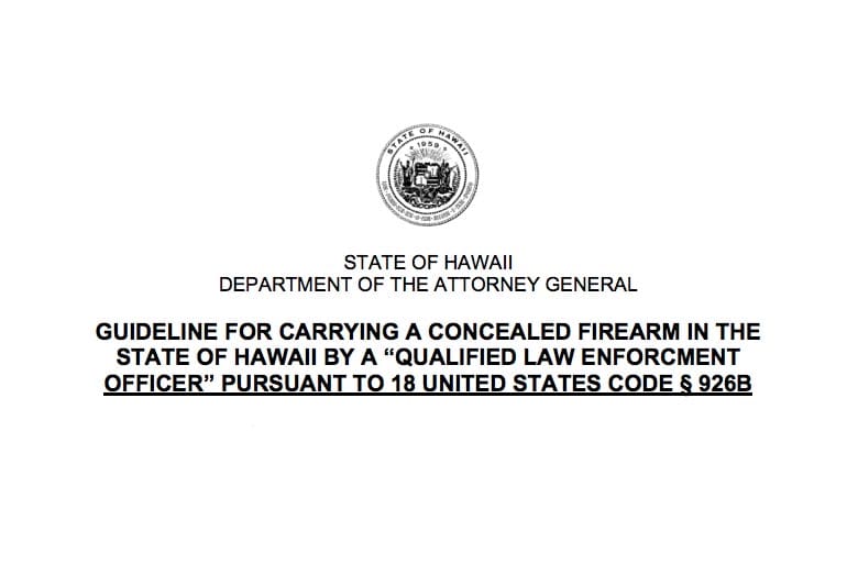 hawaii concealed carry law enforcement LEOSA
