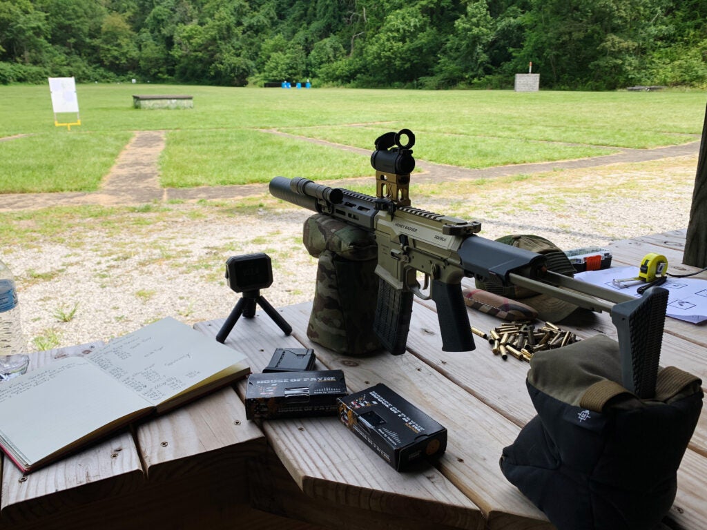 Shooting Q Honey Badger with SPEAKEASY