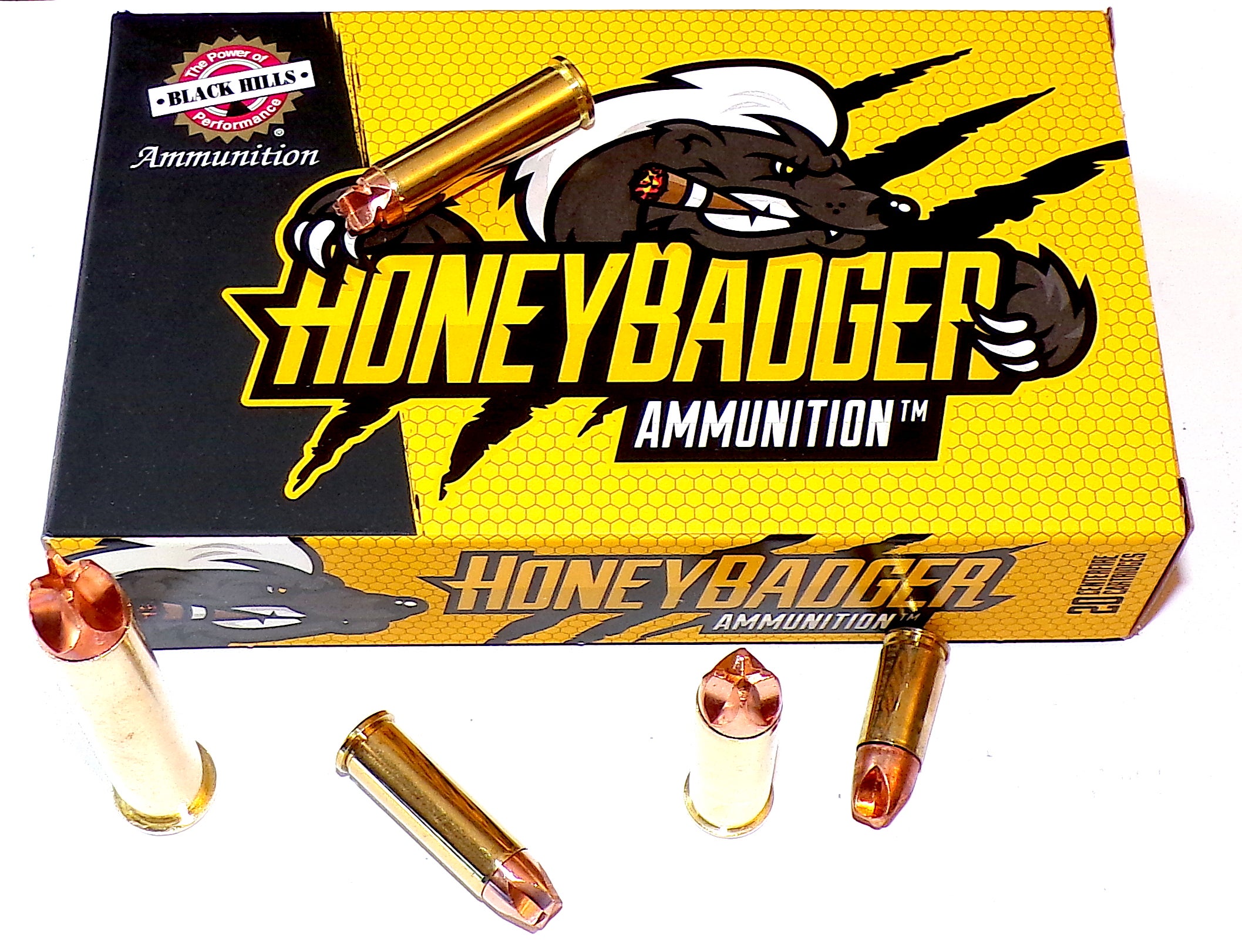 Black Hills HoneyBadger ammunition lineup — solid copper fluted bullets