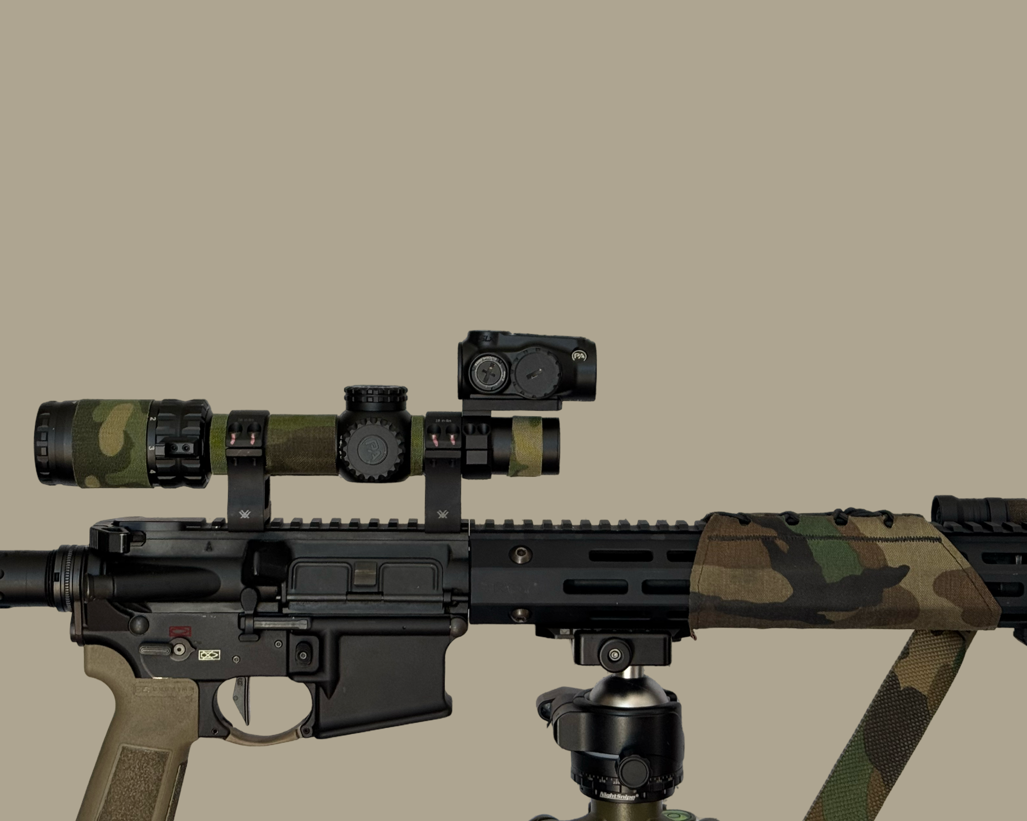 Primary Arms SLx MD-21 forged T2 red dot optic mounted on rifle with 2-MOA dot and AutoLive activation.