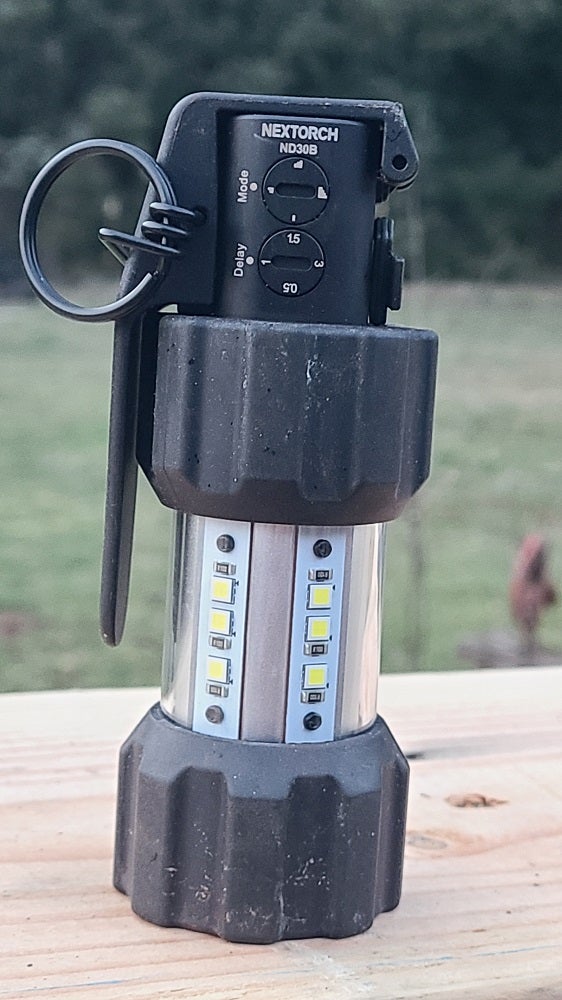 Nextorch ND30B electronic distraction device with flashbang-style design and strobe output