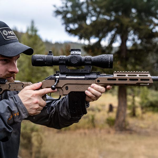 MDT LSS GEN3 chassis system configured for Ruger American rifle platform.