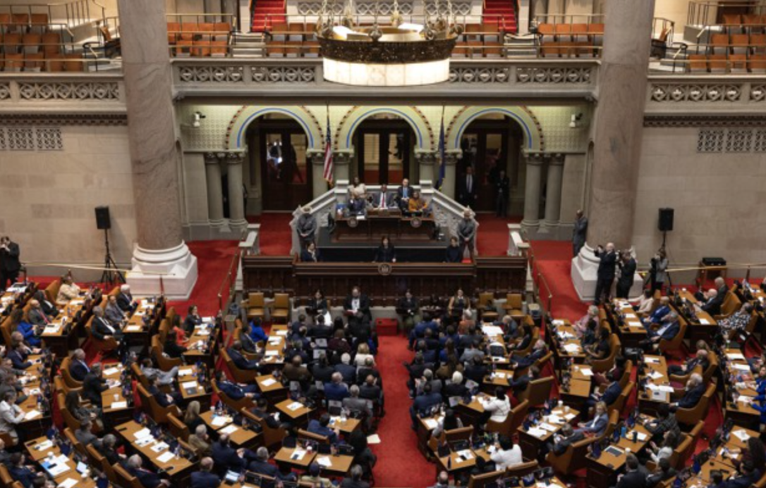 New York State Capitol in Albany during debate over Senate Bill 362 firearm waiting period proposal