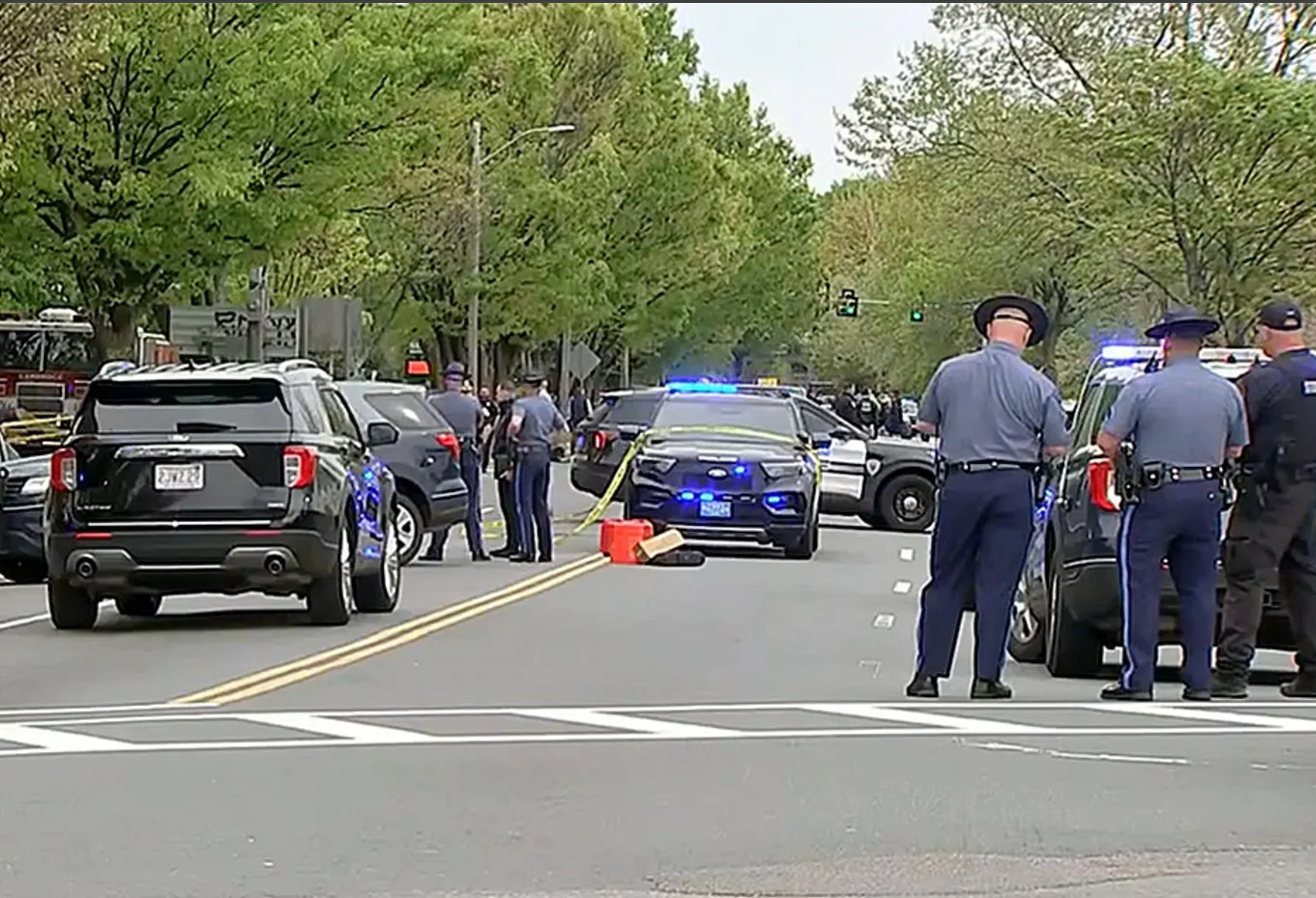 scene of the shooting in Cambridge, MA