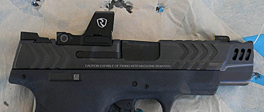 Shield Plus Carry Comp fitted with a Riton 3 Tactix MPRD red dot optic for faster target acquisition