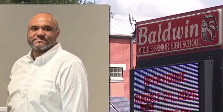 Baldwin Middle-Senior High School Principal Michael Smith, who was cited after a firearm was found in his vehicle on campus